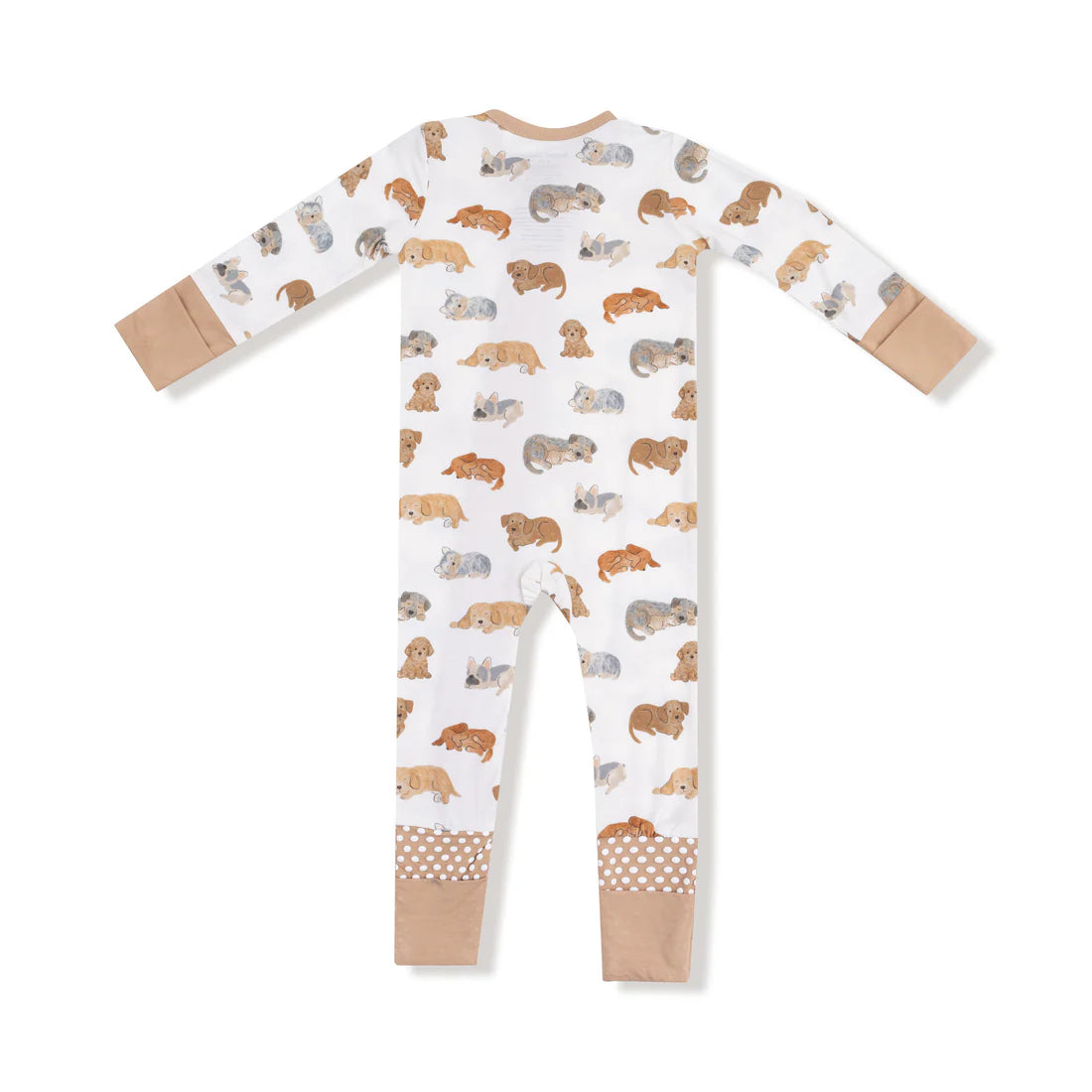 2-Way Zipper Romper- Napping Puppies
