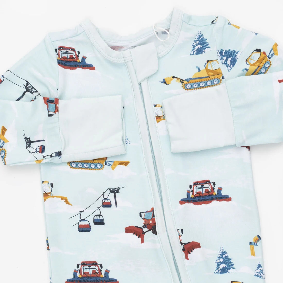 Convertible 2-Way Zipper Romper- Snow Cats