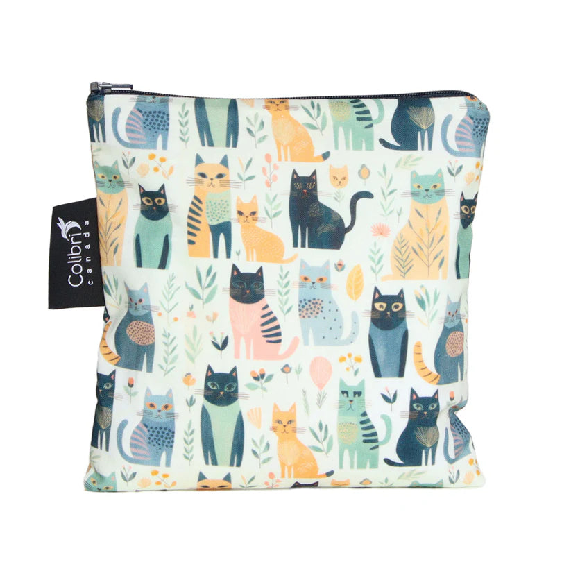 Large Reusable Snack Bag- Cats