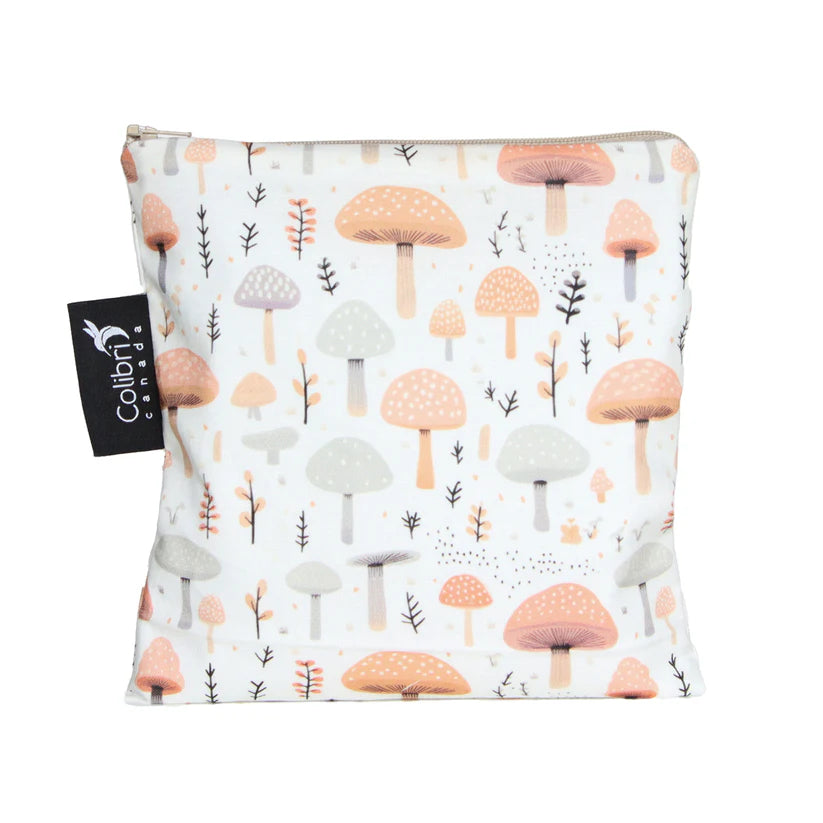 Large Reusable Snack Bag- Mushrooms