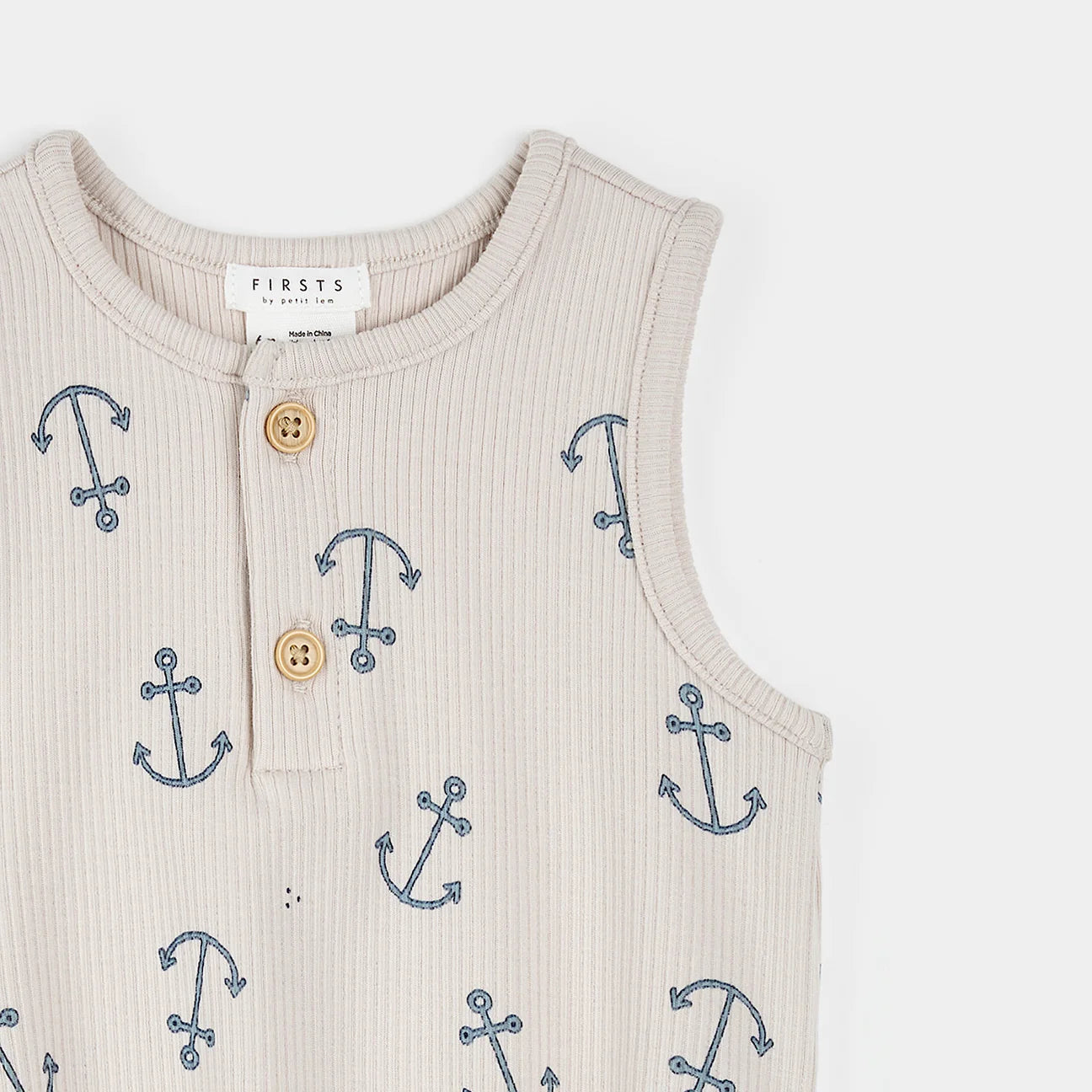 Anchors Bubble Tank Ribbed Romper