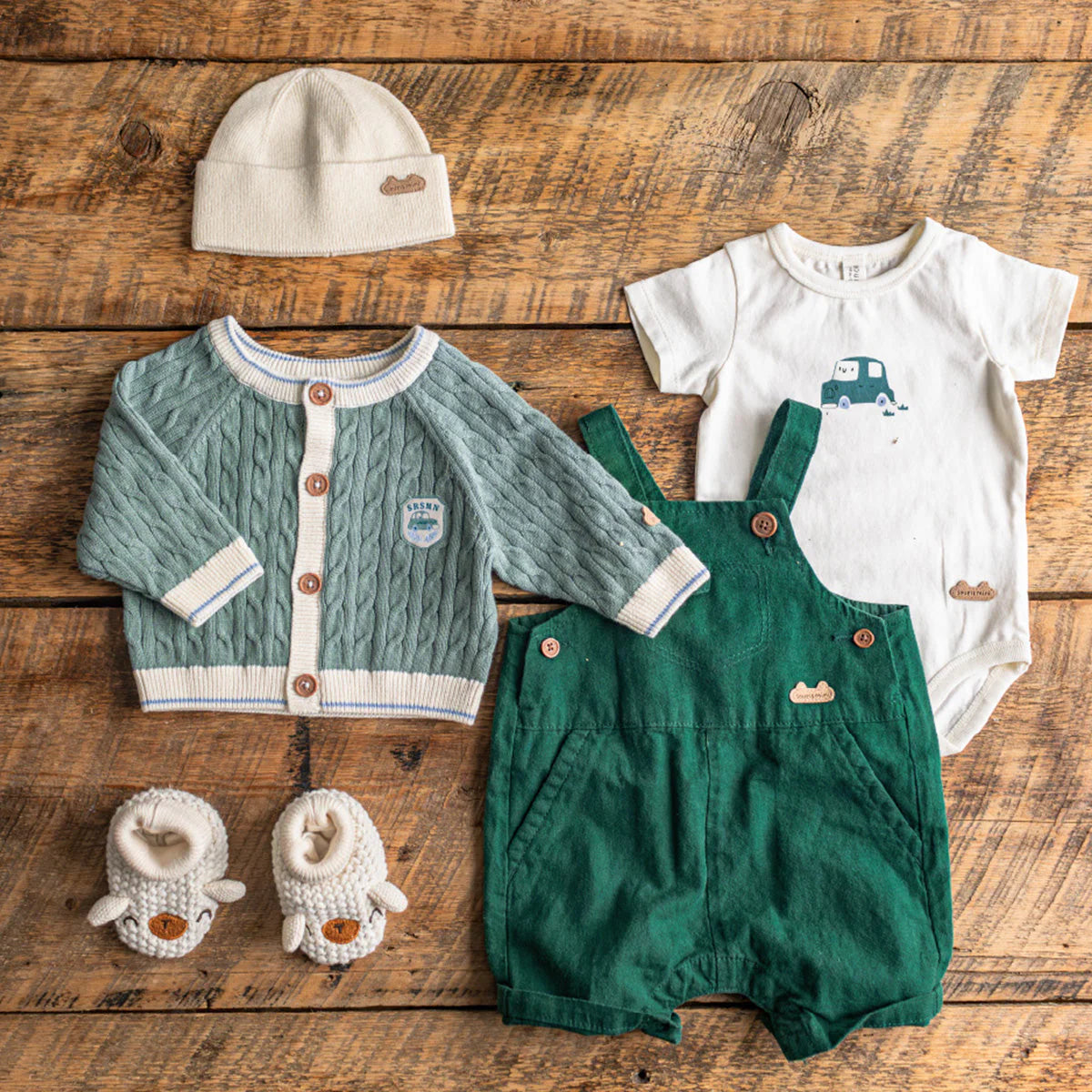 Forest Green Shortie Overalls