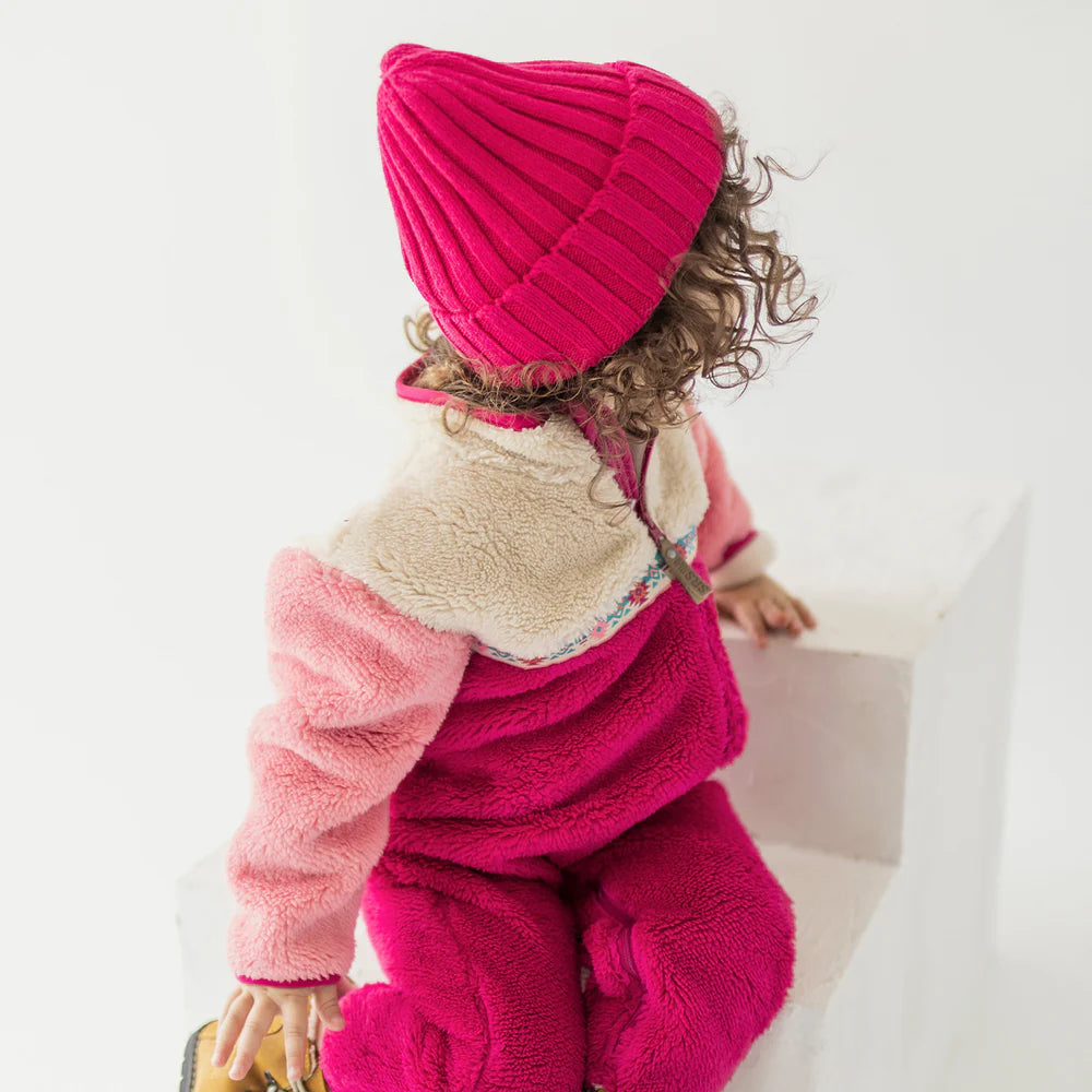 Pink Colourblock Plush One-Piece