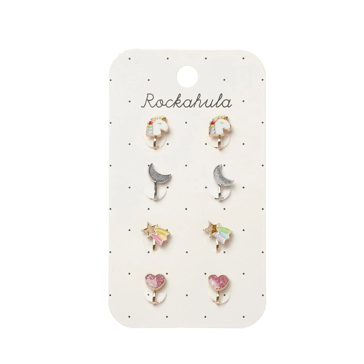 Rainbow Unicorn Clip On Earrings