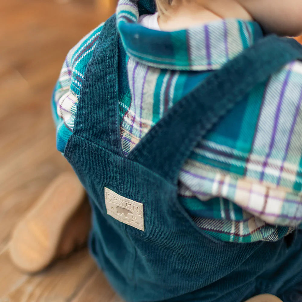 Dark Teal Corduroy Baby Overalls