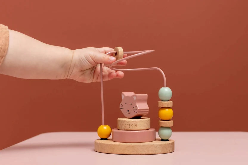 Wooden Bead Maze and Stacker- Mrs. Cat