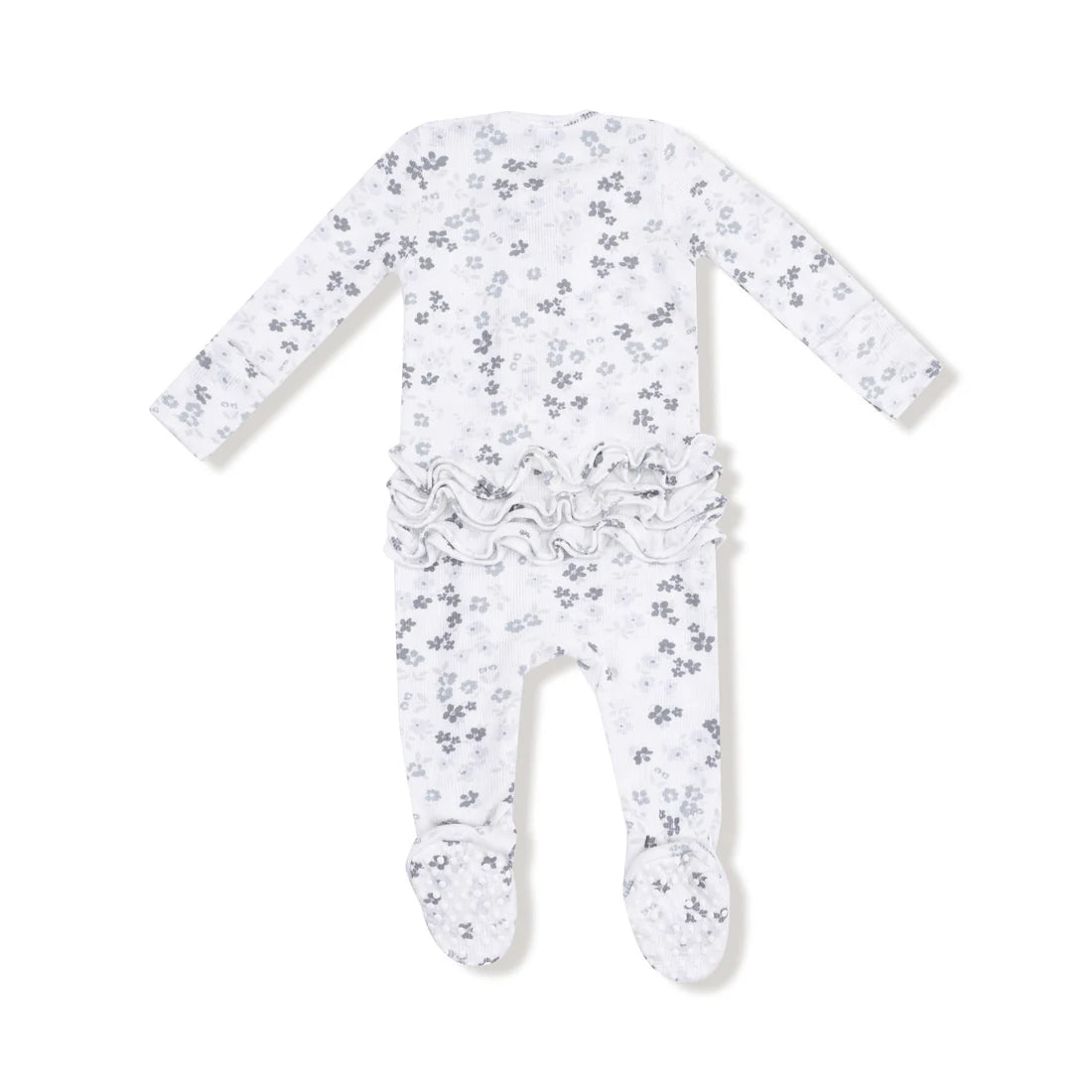 Ruffle Back Modal Ribbed Zip Footie- Caroline’s Calico