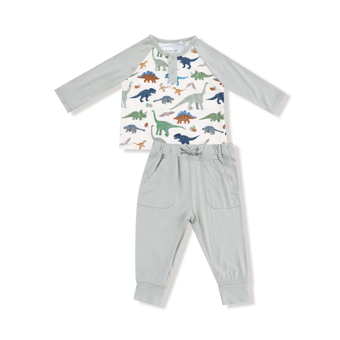 Henley Top & Jogger Set- Washy Dinos