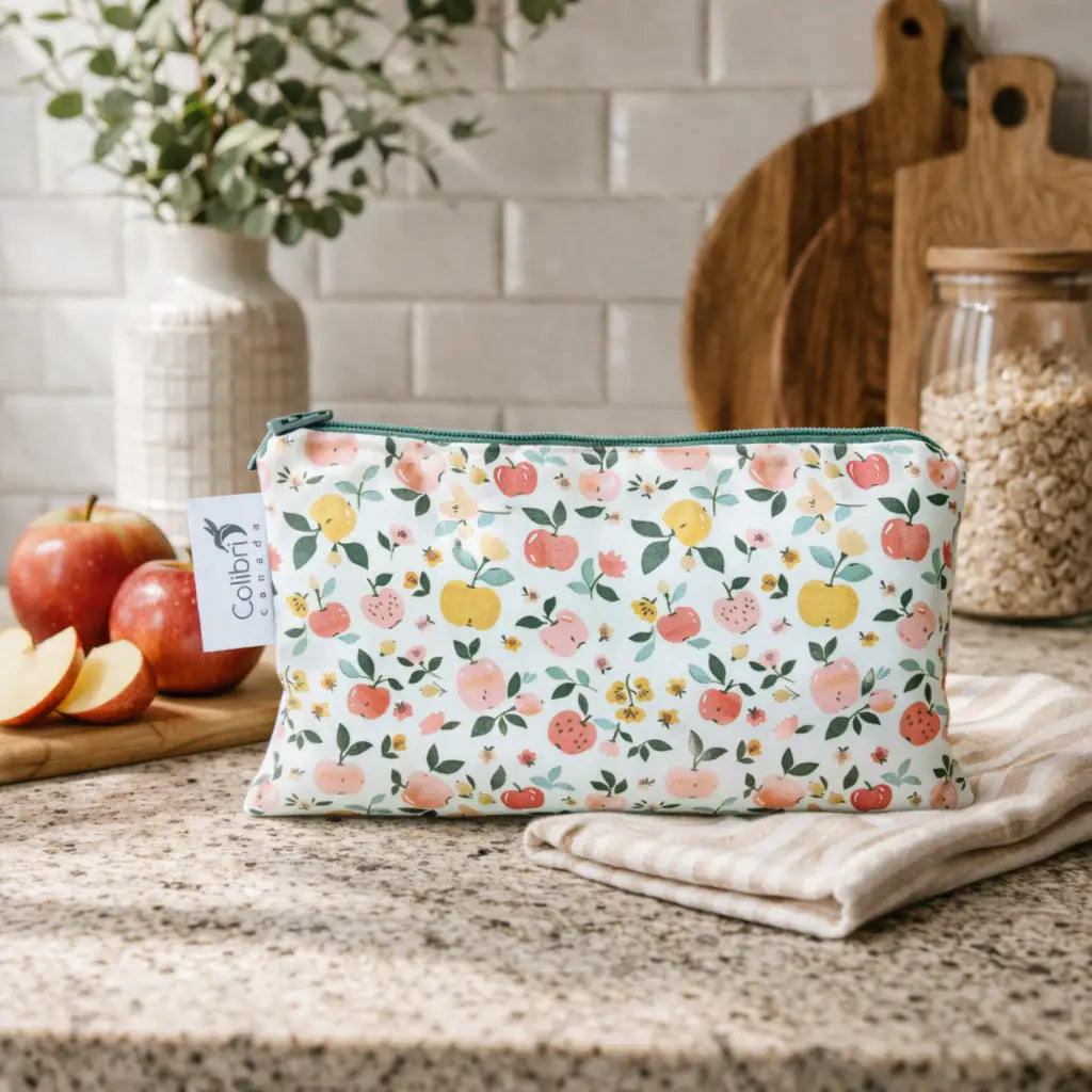 Medium Reusable Snack Bag- Apples