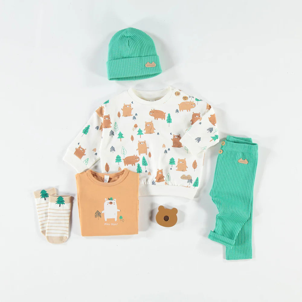 Forest Bears Crewneck Baby Sweater
