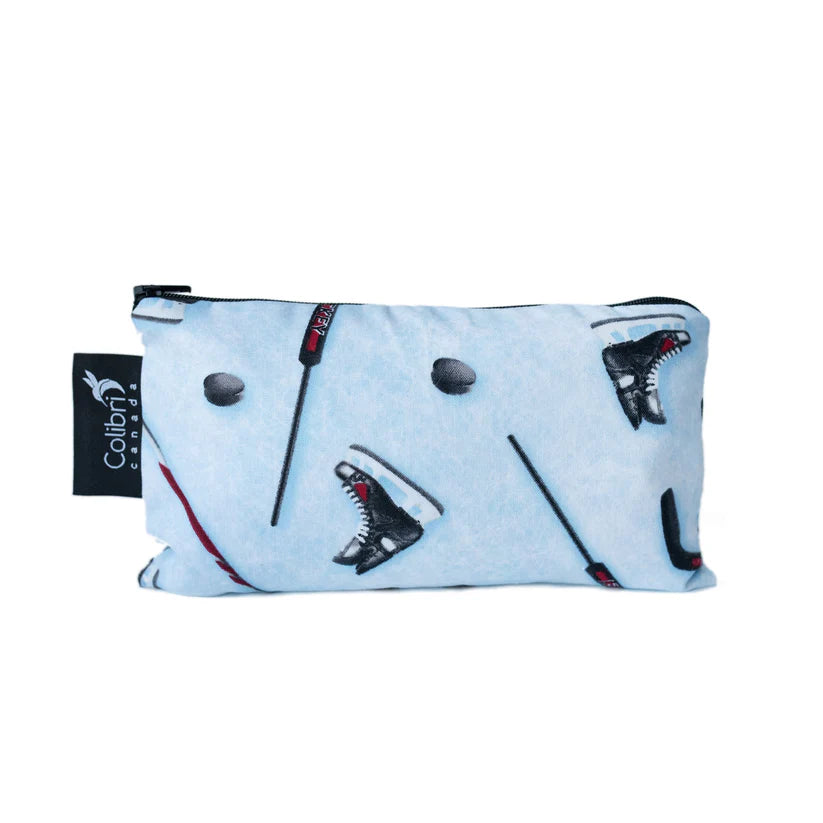 Medium Reusable Snack Bag- Hockey