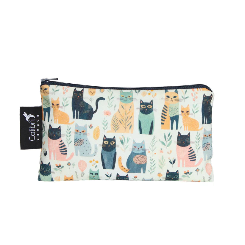 Medium Reusable Snack Bag- Cats
