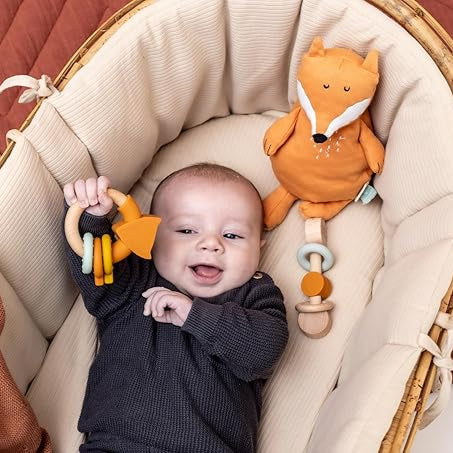 Wood & Silicone Rattle- Mr. Fox