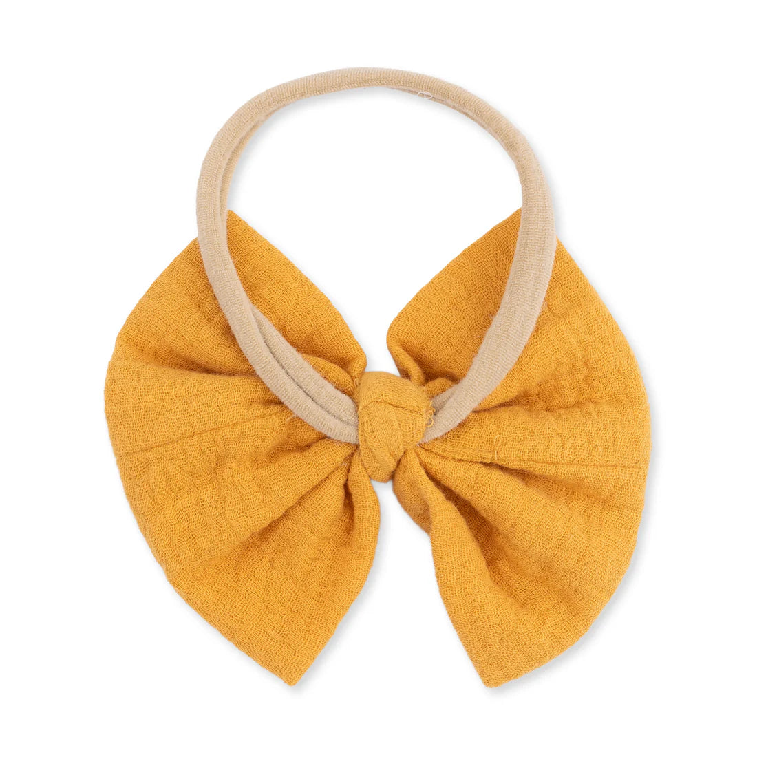 Muslin Bow Headband- Baby Sunflower Yellow