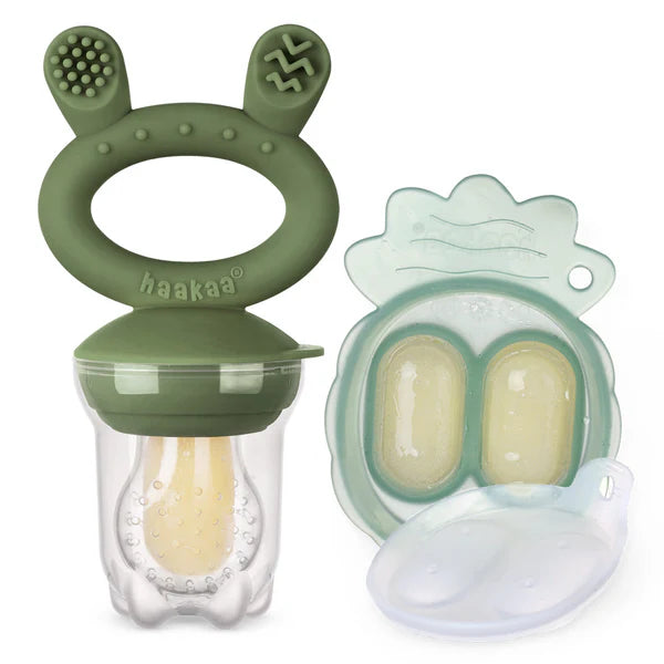Freeze-N-Feed Silicone Feeder & Tray- Olive