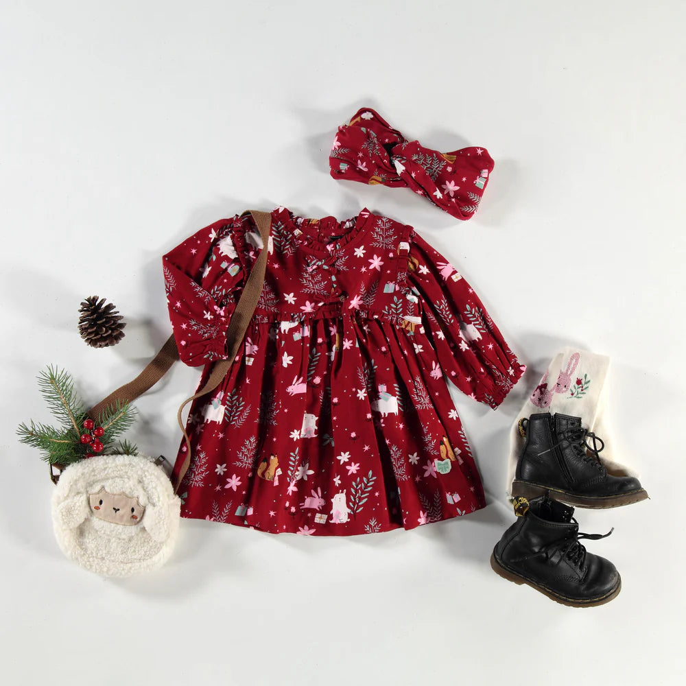 Festive Woodland Baby Dress