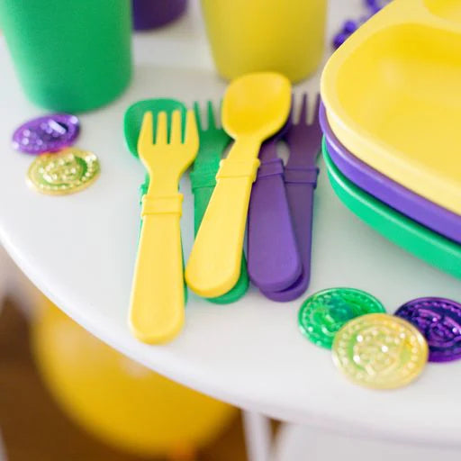 Re-Play Utensils 8pk.- Aqua/Lime/Yellow/Orange