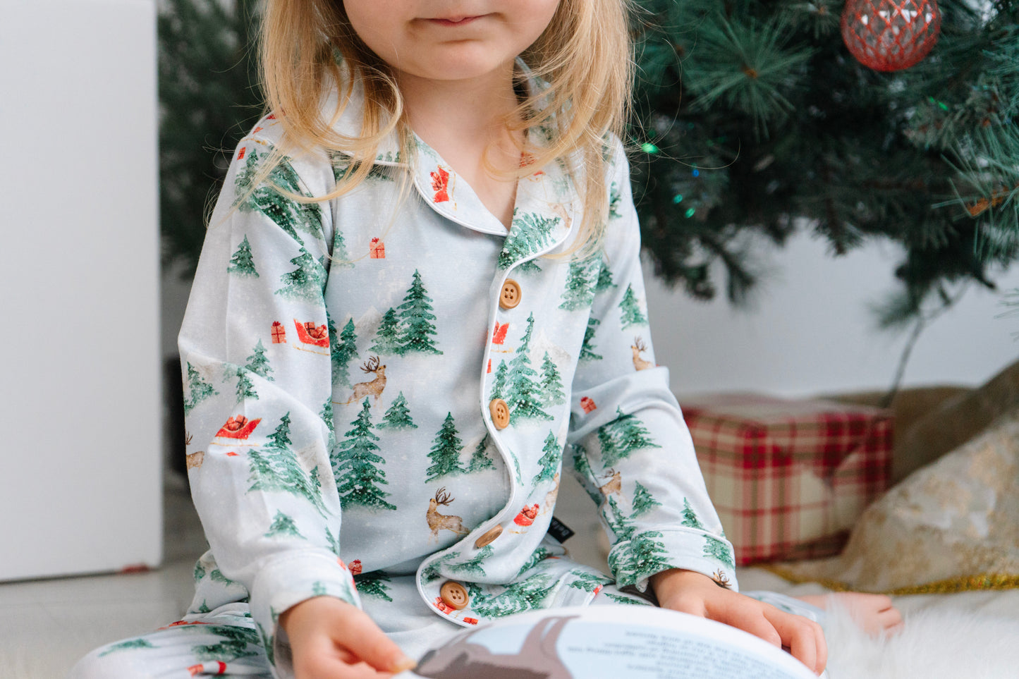 Bamboo Long Sleeve Classic PJ Set- Sleigh Ride