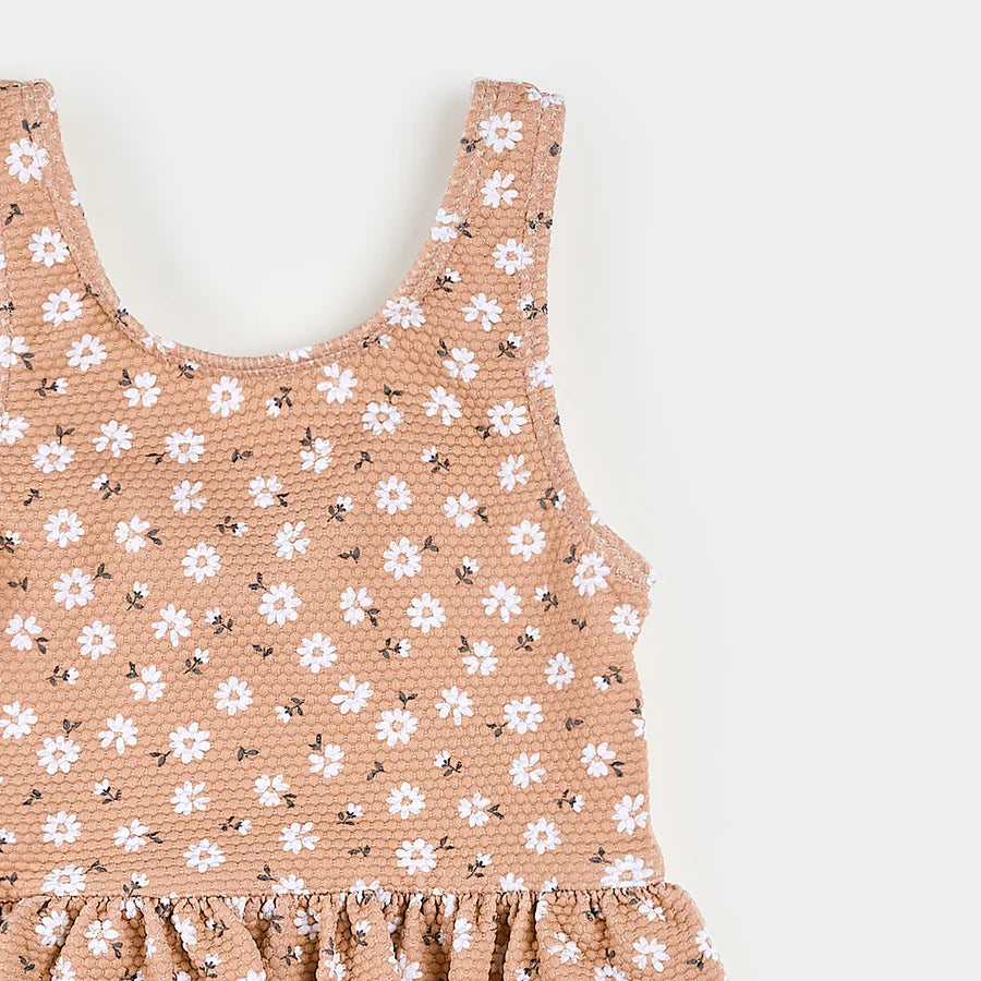 Ditsy Daisies 1pc. Peplum Kids Swimsuit