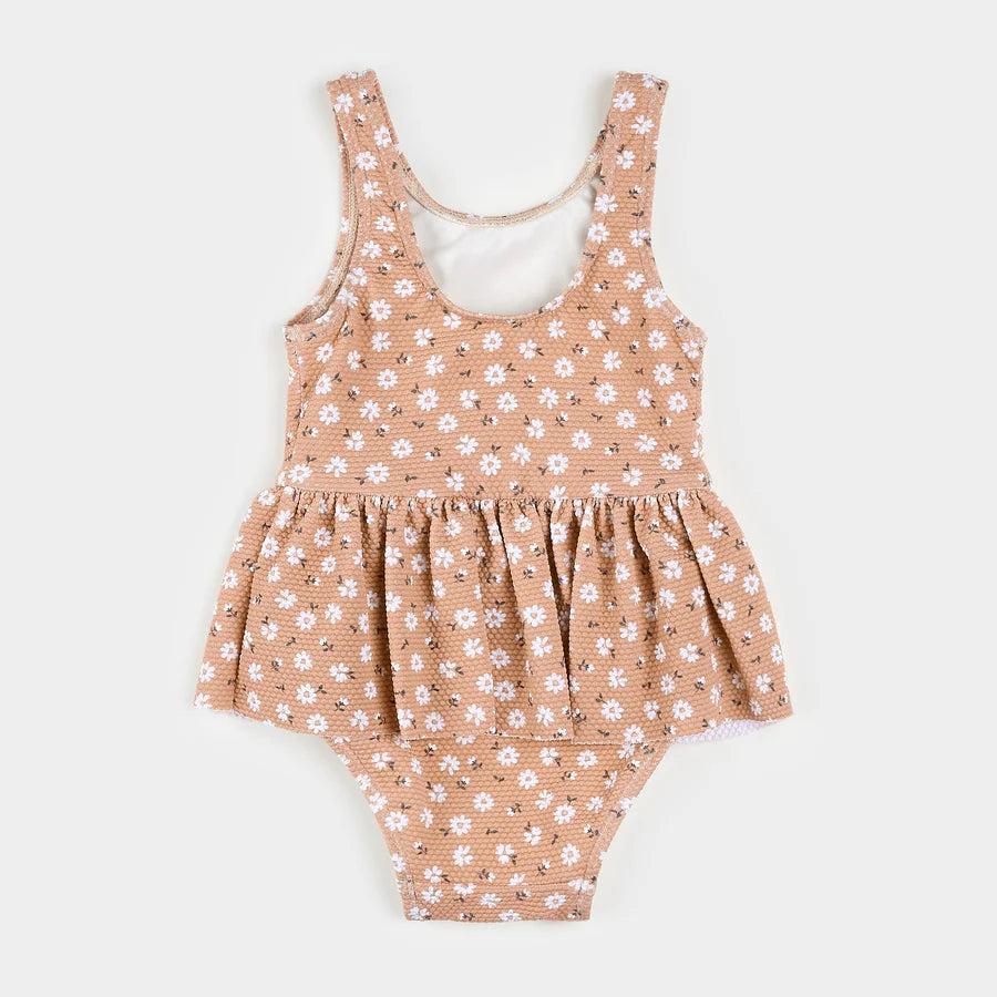 Ditsy Daisies 1pc. Peplum Kids Swimsuit