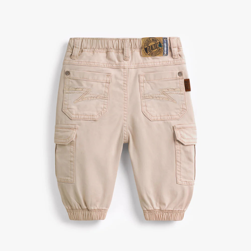 Beige Cargo Baby Pants