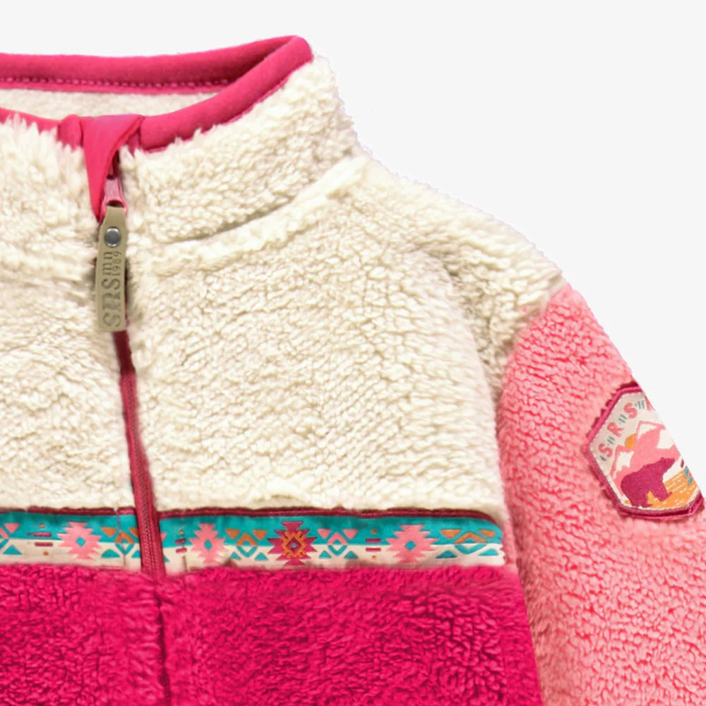 Pink Colourblock Plush One-Piece