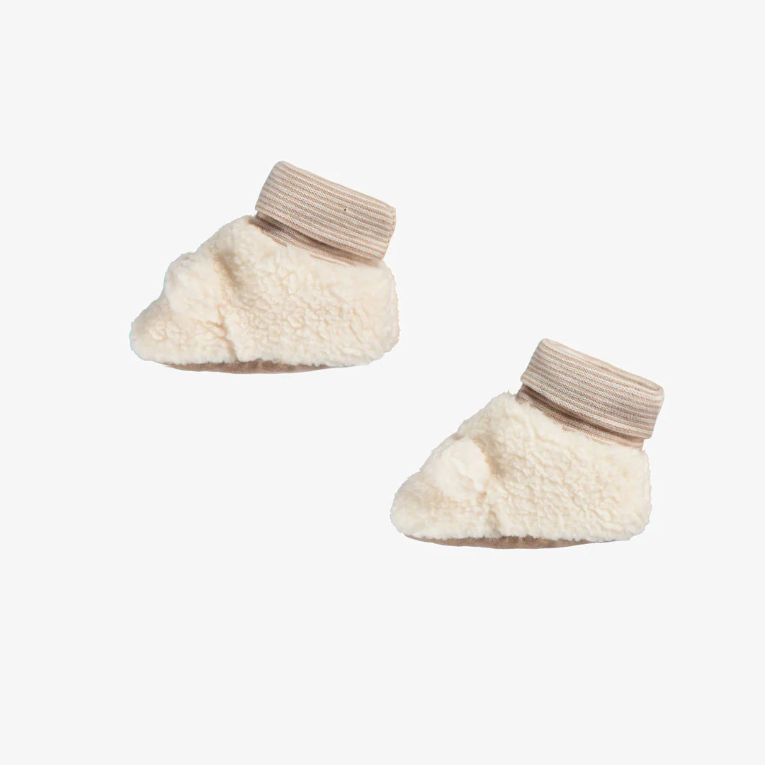 Cream Sherpa Baby Booties