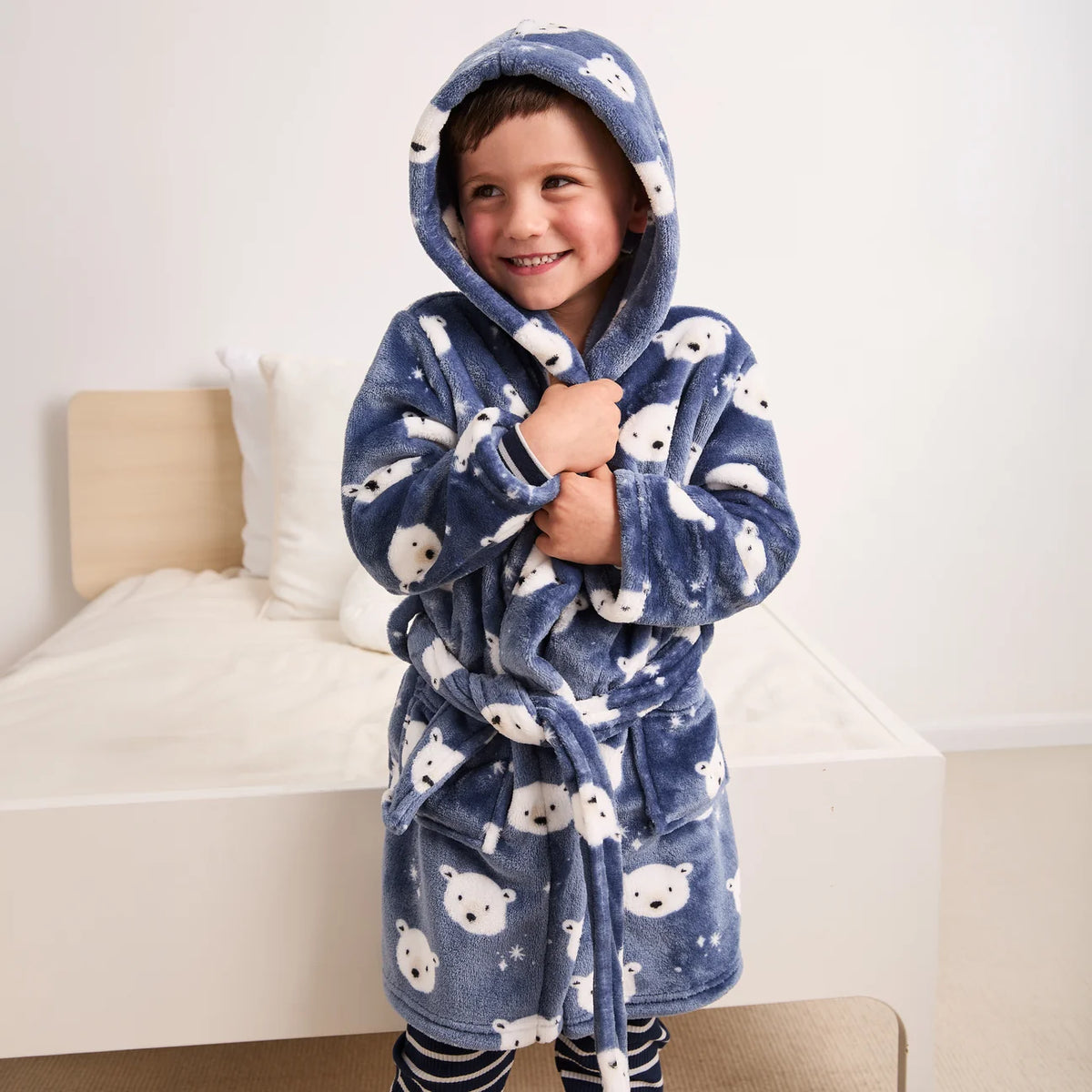 Polar Bears Plush Kids Robe