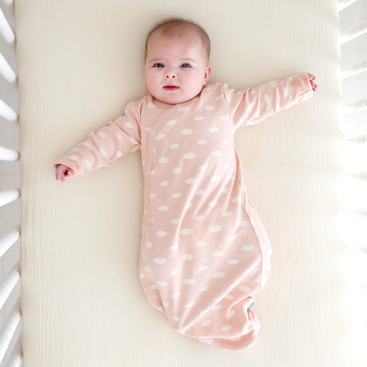 Organic Essentials Wrap Gown- Pink Clouds