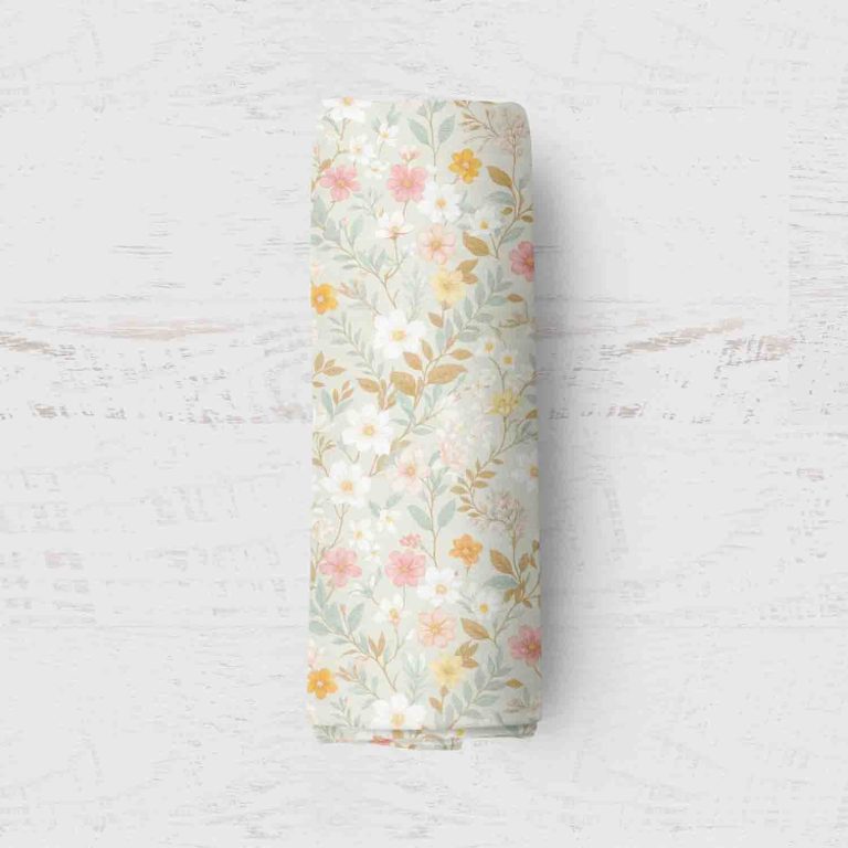 Bamboo Muslin Swaddle Blanket- Vintage Flowers