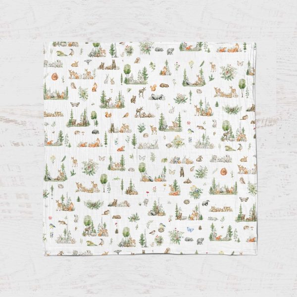 Bamboo Muslin Swaddle Blanket- Living Forest