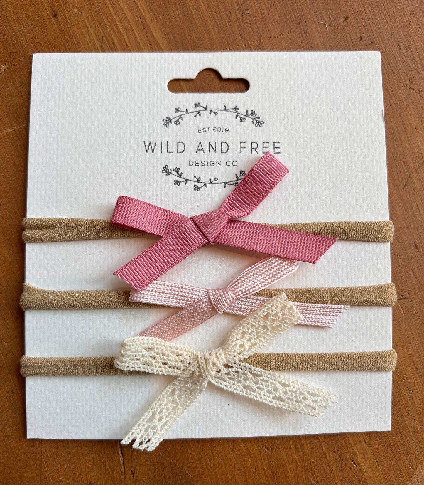Lace & Ribbon Bow Headband Set