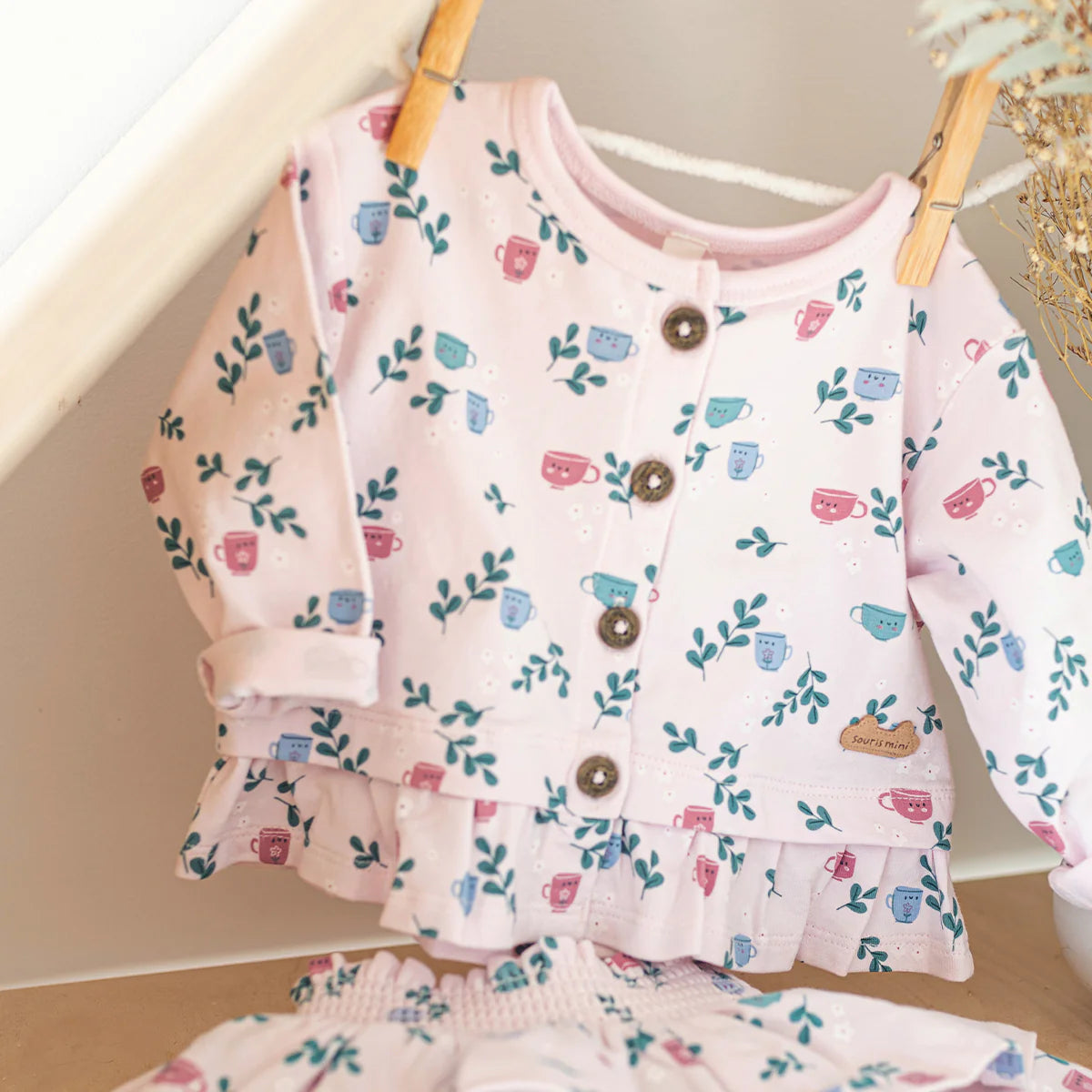 Blush Teacups Ruffle Set