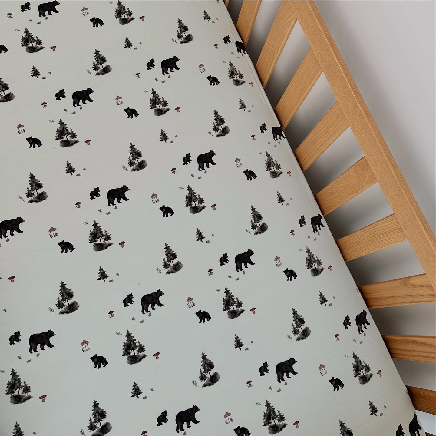 Bamboo Crib Sheet- Black Bears