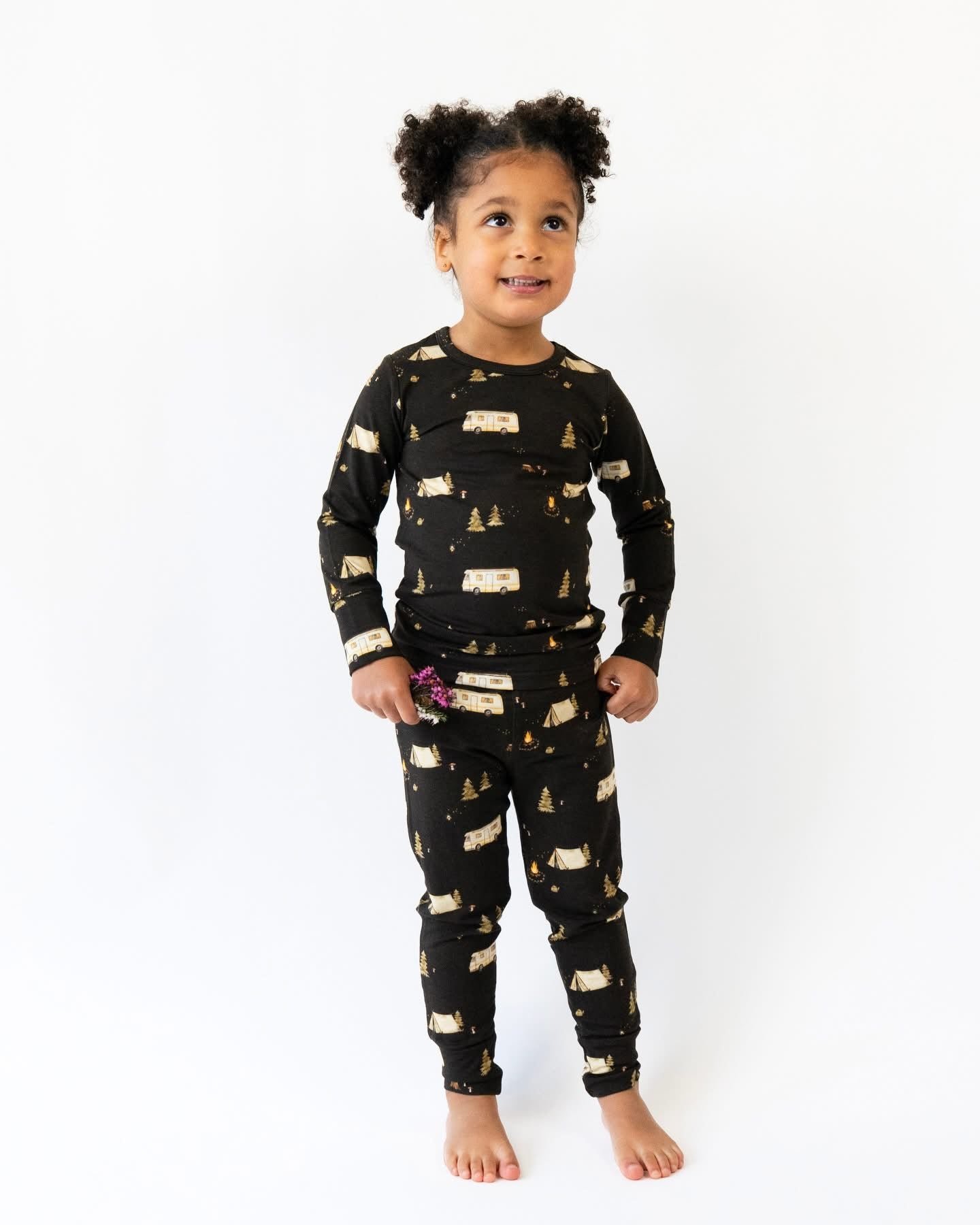 Bamboo Long Sleeve Pajama Set- Night Camp