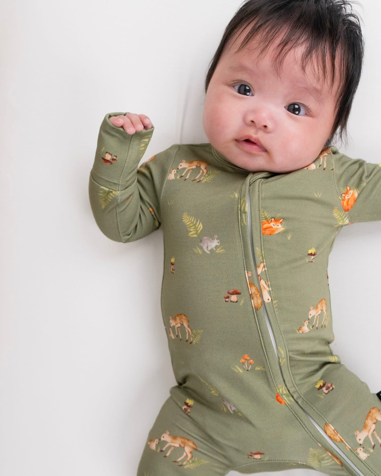 Bamboo Footed Zipper Sleeper- Forest Friends