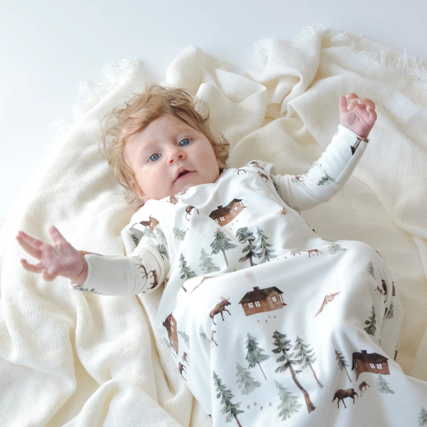 1.0 TOG Bamboo Sleep Bag- Moose on White