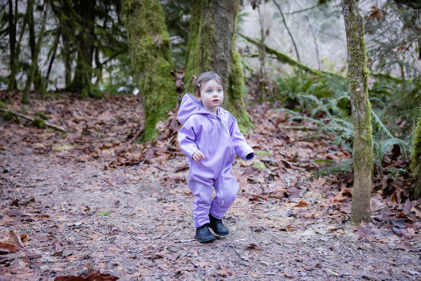 All-Weather Fleece Onesie- Periwinkle