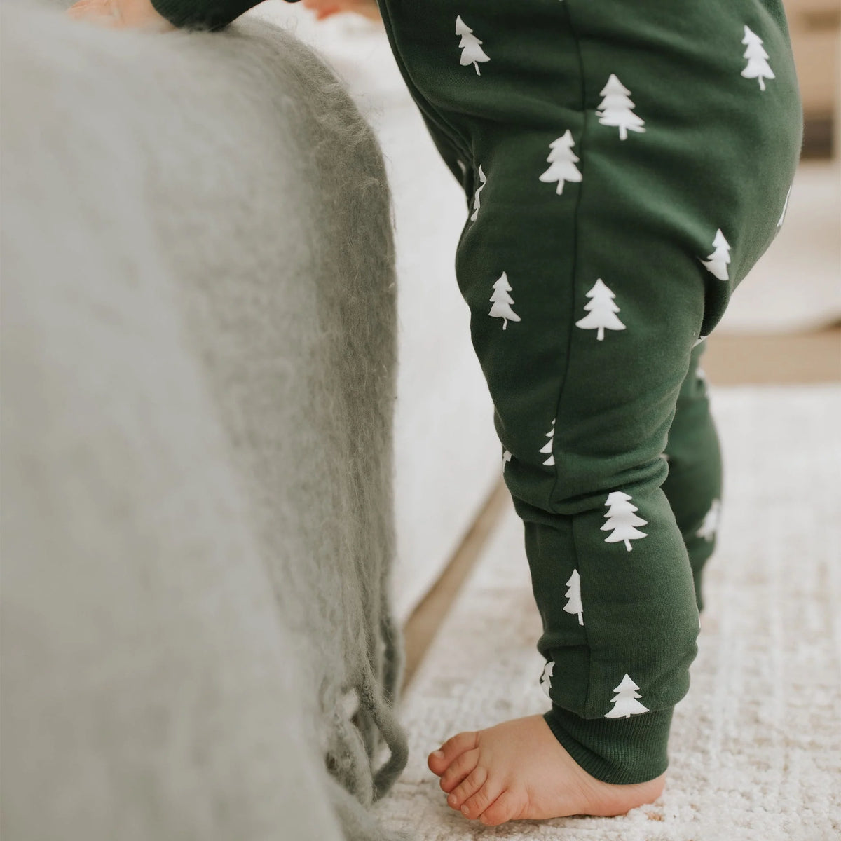 Pine Trees on Spruce Fleece Playsuit