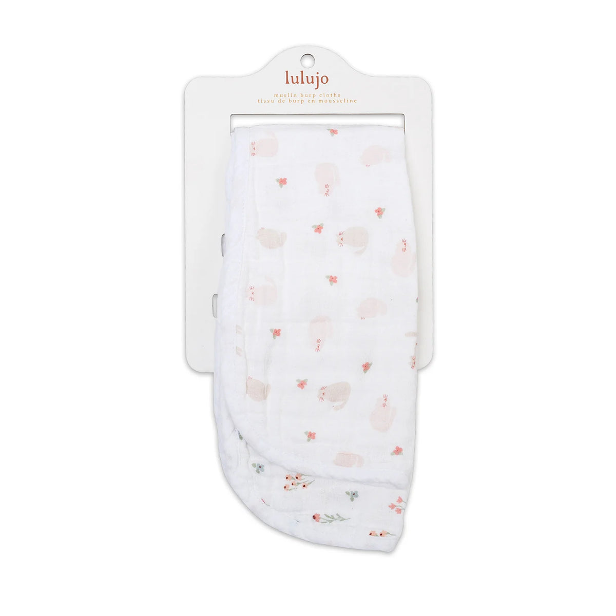 Cotton Muslin Burp Cloth 2pk.- Kitties and Flowers