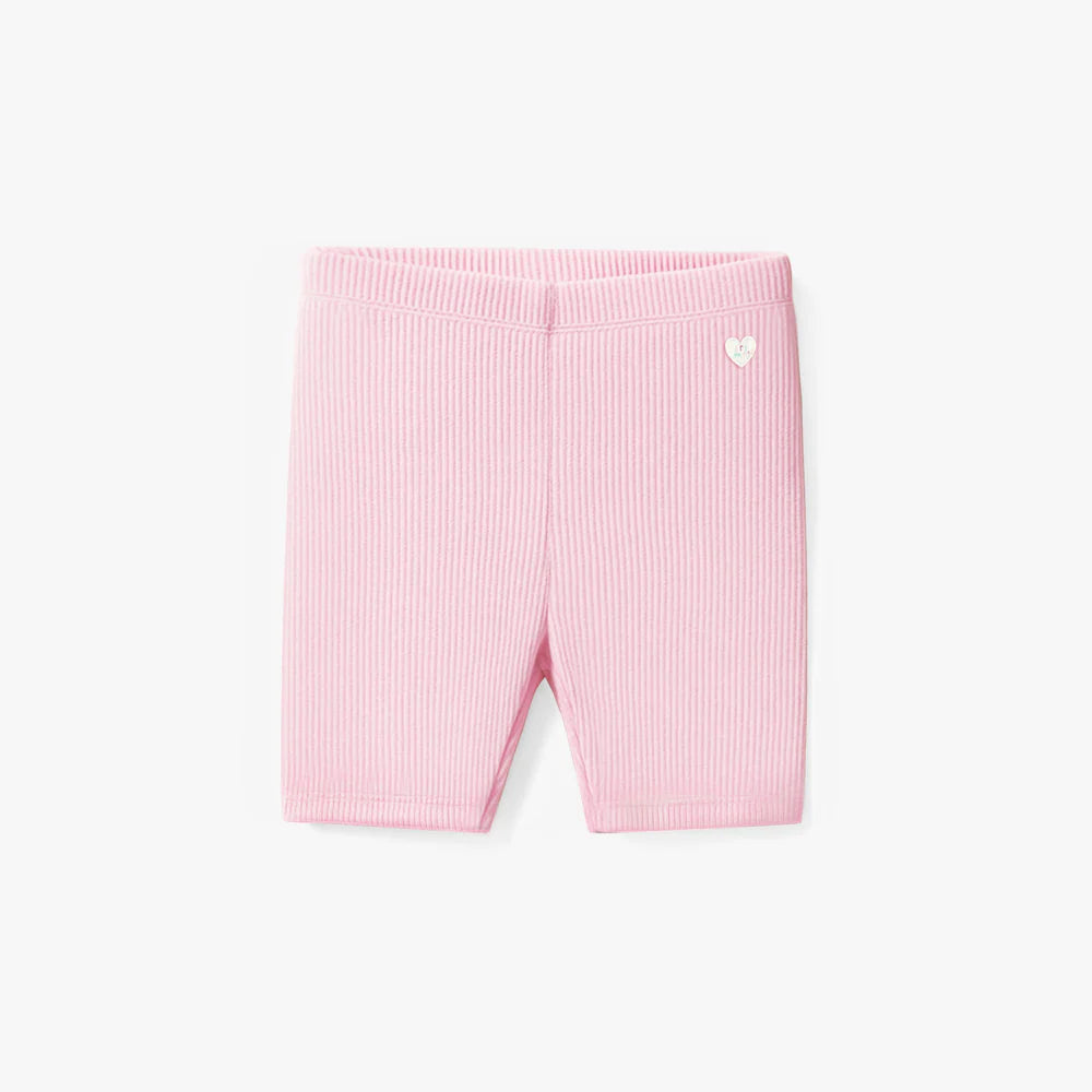 Light Pink Ribbed Bike Shorts