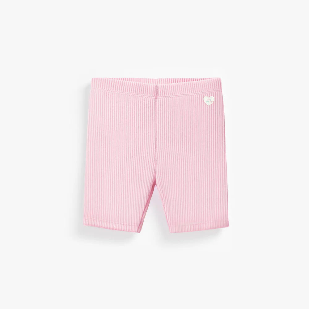 Light Pink Ribbed Cropped Baby Leggings