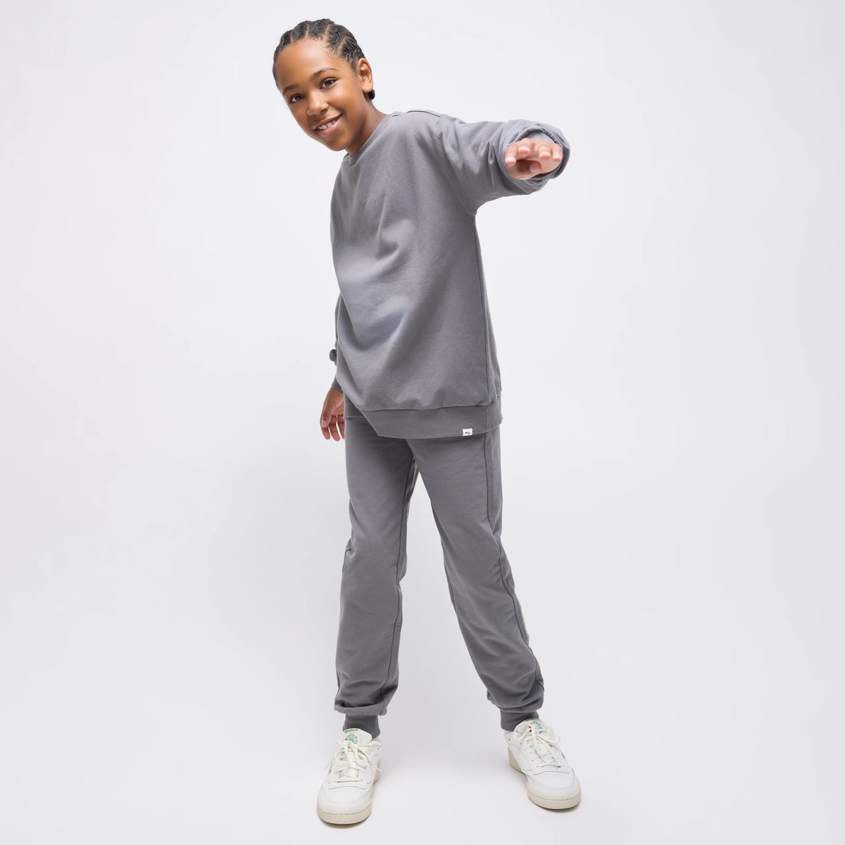 Miles Basics Cotton Fleece Joggers- Smoke