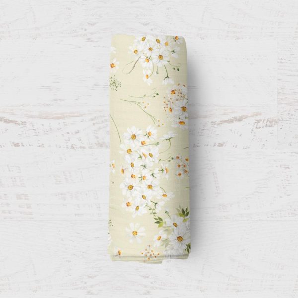 Bamboo Muslin Swaddle Blanket- Daisy