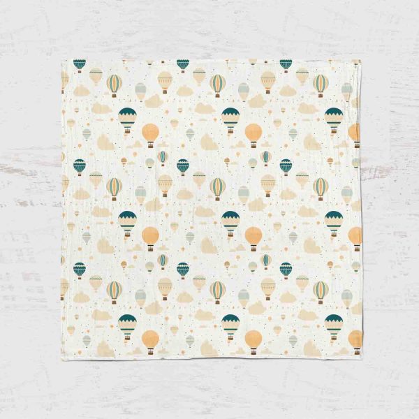 Bamboo Muslin Swaddle Blanket- Hot Air Balloons