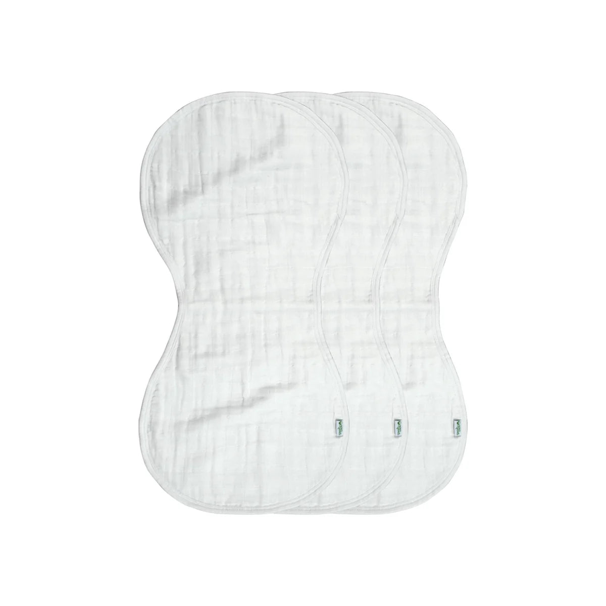 Organic Cotton Muslin Burp Cloths 3pk.- White