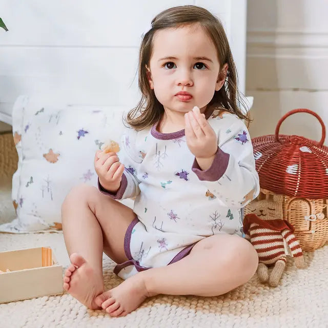 Organic Cotton Long Sleeve Onesie- Snow Angels