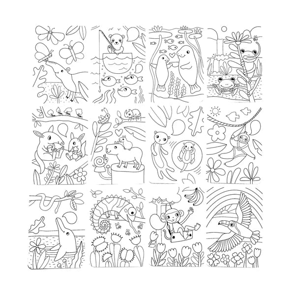 Undercover Art Hidden Pattern Colouring Cards- Rainforest Fun