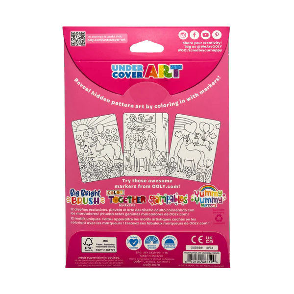Undercover Art Hidden Pattern Colouring Cards- Unicorn Friends