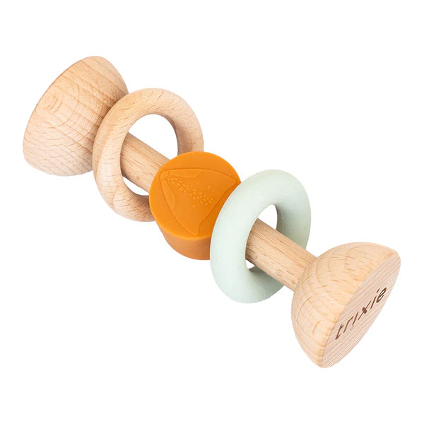 Wood & Silicone Rattle- Mr. Fox
